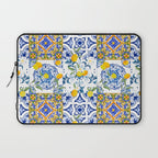 Summer, citrus ,Mediterranean style ,flowers,lemon fruit pattern  Laptop Sleeve Gallery Image 1