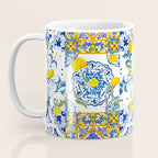 Summer, citrus ,Mediterranean style ,flowers,lemon fruit pattern  Coffee Mug Gallery Image 3