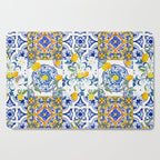 Summer, citrus ,Mediterranean style ,flowers,lemon fruit pattern  Cutting Board Gallery Image 1