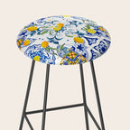 Summer, citrus ,Mediterranean style ,flowers,lemon fruit pattern  Stool Gallery Image 2