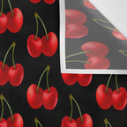 Y2K Cherries - Black Pattern Large Wall Tapestry Gallery Image 3