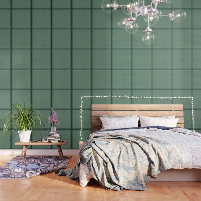 Minimal Plaid in Green Wallpaper Gallery Image 3