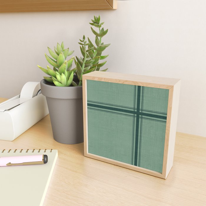 Minimal Plaid in Green Mini Art Print Gallery Image 2