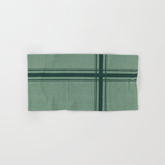 Minimal Plaid in Green Bath Towel Gallery Image 1