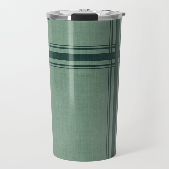 Minimal Plaid in Green Travel Mug Gallery Image 1