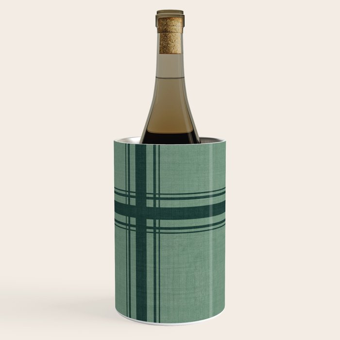 Minimal Plaid in Green Wine Chiller Gallery Image 3