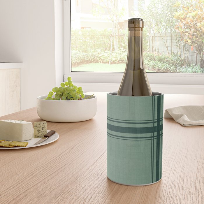 Minimal Plaid in Green Wine Chiller Gallery Image 4