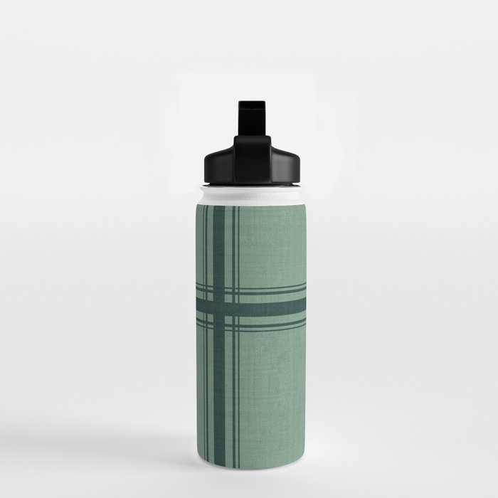 Minimal Plaid in Green Water Bottle Gallery Image 2