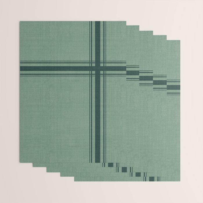 Minimal Plaid in Green Wrapping Paper Gallery Image 3