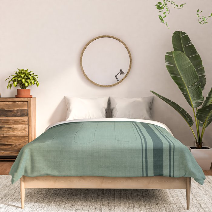 Minimal Plaid in Green Comforter Gallery Image 3