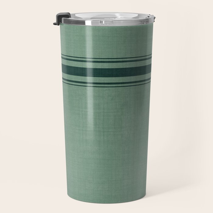 Minimal Plaid in Green Travel Mug Gallery Image 3