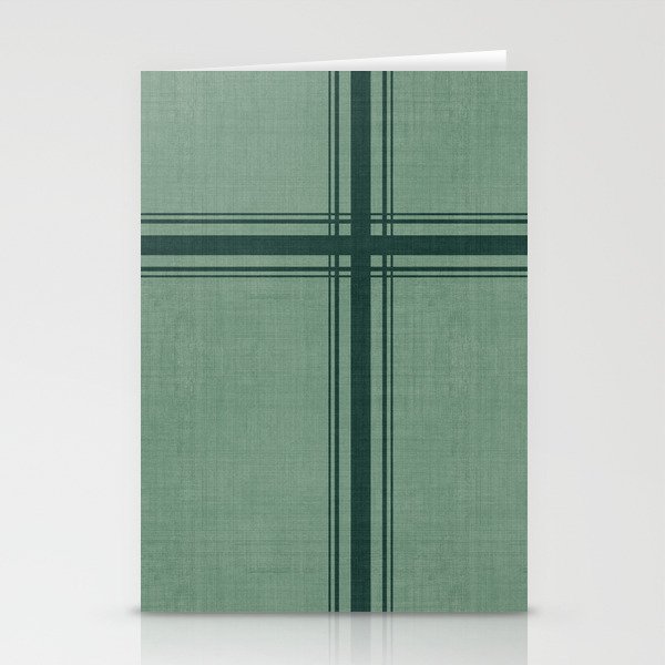 Minimal Plaid in Green Stationery Card Gallery Image 2