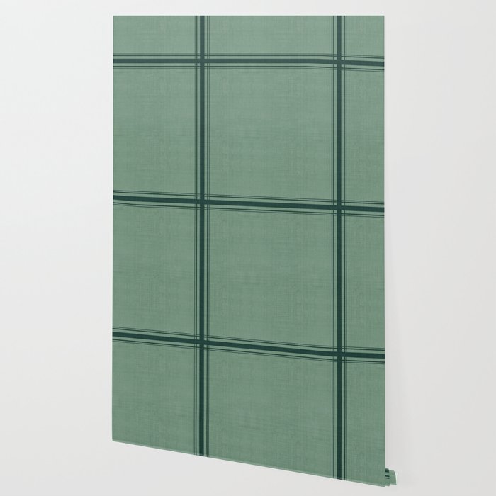 Minimal Plaid in Green Wallpaper Gallery Image 2