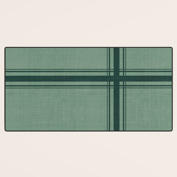 Minimal Plaid in Green Desk Mat Gallery Image 3