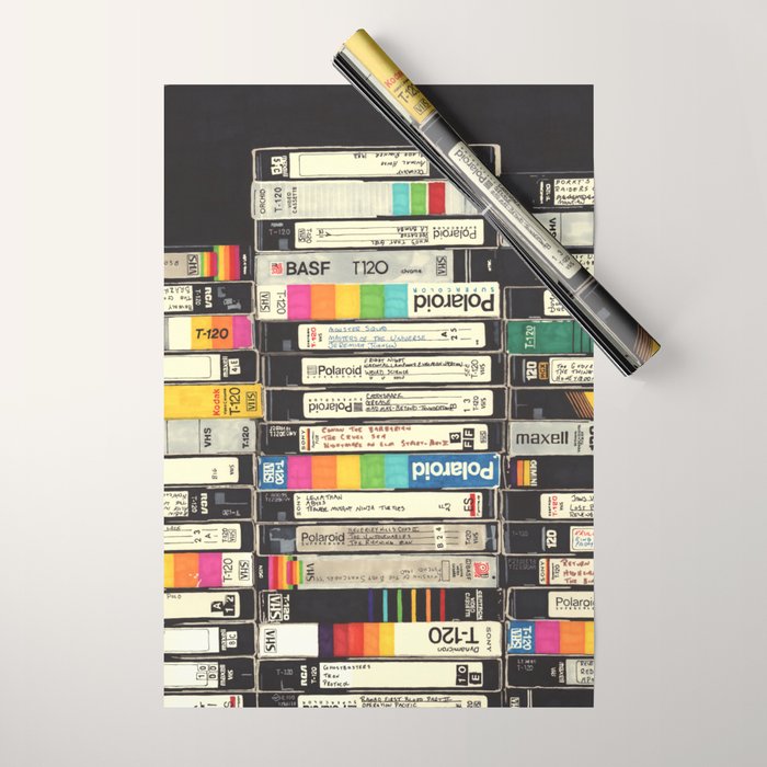 VHS Stack Wrapping Paper Gallery Image 1