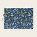 Dragons and Flowers on Classic Blue Laptop Sleeve Gallery Image 1