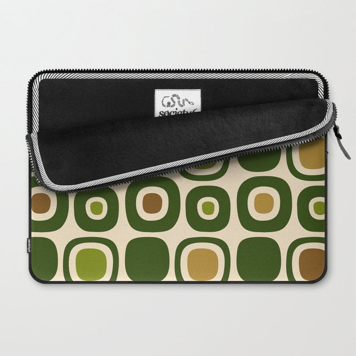 Mid Century Modern Modern Organic Shapes Pattern 321 Green Laptop Sleeve Gallery Image 2
