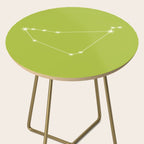 Capricorn Zodiac Star Constellation Line Art Chartreuse Green Side Table Gallery Image 2