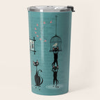 Mid Century Kitty Mischief - ©studioxtine Travel Mug Gallery Image 2