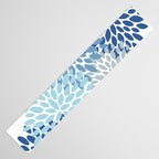 Festive, Floral Pattern, Blue and Gray, Floral Prints Table Runner Gallery Image 3