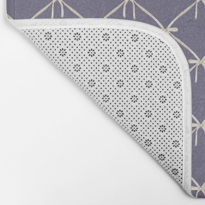 Bows & Ribbons Pattern XXXIII Neutral Lavender Purple Bath Mat Gallery Image 2
