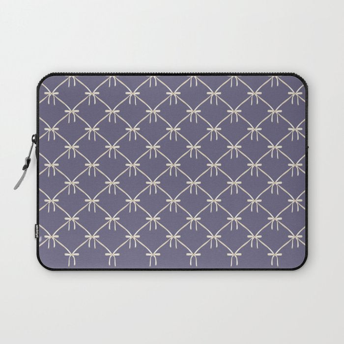 Bows & Ribbons Pattern XXXIII Neutral Lavender Purple Laptop Sleeve Gallery Image 1