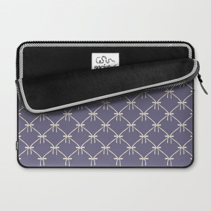 Bows & Ribbons Pattern XXXIII Neutral Lavender Purple Laptop Sleeve Gallery Image 2