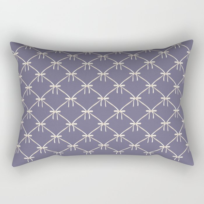 Bows & Ribbons Pattern XXXIII Neutral Lavender Purple Rectangular Pillow Gallery Image 2