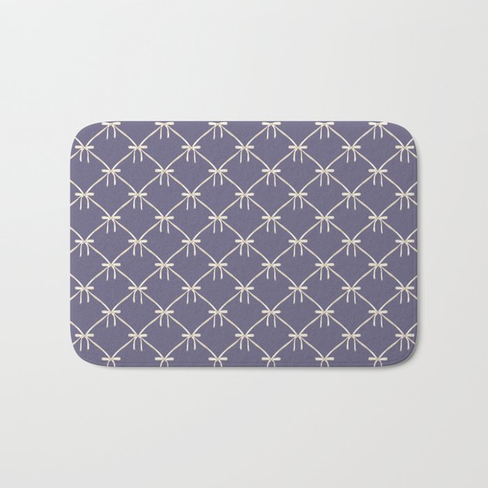 Bows & Ribbons Pattern XXXIII Neutral Lavender Purple Bath Mat Gallery Image 1