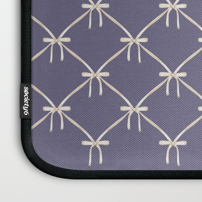 Bows & Ribbons Pattern XXXIII Neutral Lavender Purple Laptop Sleeve Gallery Image 3