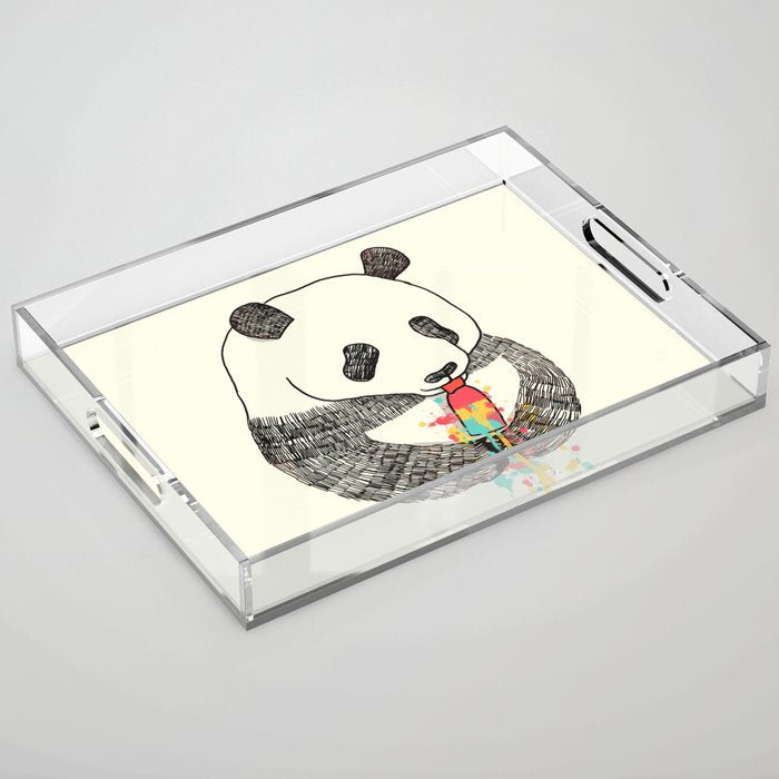 Panda Loves Ice Cream Acrylic Tray Gallery Image 1