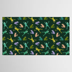 Frog party, fun frogs pattern dark Tablecloth Gallery Image 2