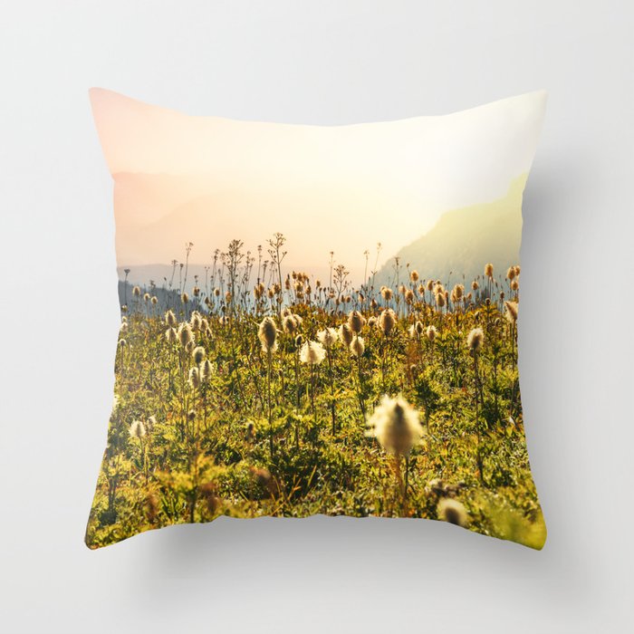 Wildflower Explosion - Mount Rainier National Park Throw Pillow Gallery Image 6