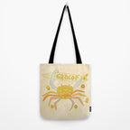 Cancer the surfy crab zodiac retro surf art by surfy birdy Tote Bag Gallery Image 2