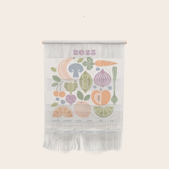 Fruits and Veggies 2025 Calendar Pastel Wall Hanging Gallery Image 1
