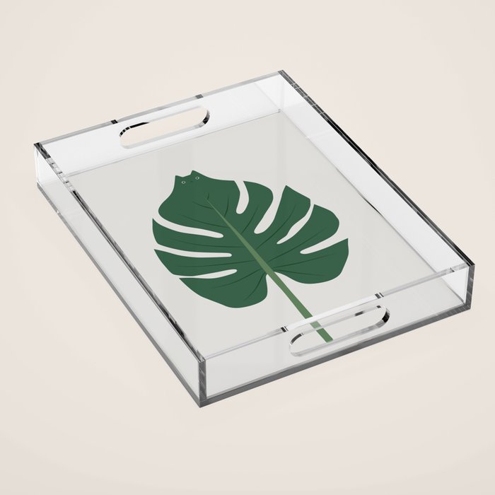 Cat and Plant 24: Meowstera Leaf Acrylic Tray Gallery Image 1