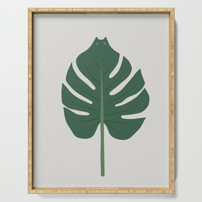Cat and Plant 24: Meowstera Leaf Serving Tray Gallery Image 1