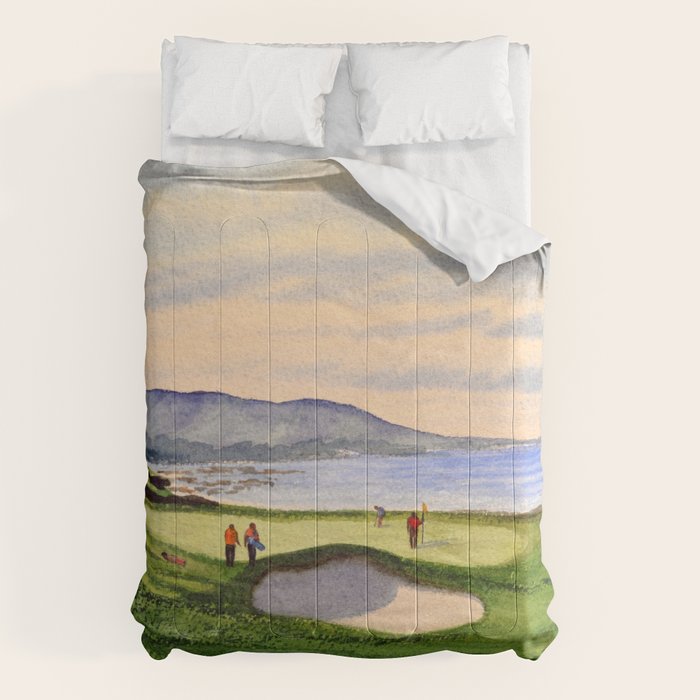 Pebble Beach Golf Course 9th Green Comforter Gallery Image 6