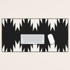 Geometric Southwestern Minimalism - Black and White Desk Mat Gallery Image 1