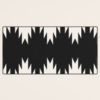 Geometric Southwestern Minimalism - Black and White Desk Mat Gallery Image 3