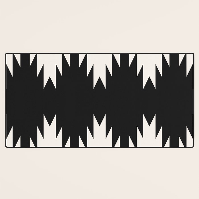 Geometric Southwestern Minimalism - Black and White Desk Mat Gallery Image 3