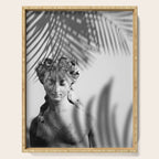 Shadowy Woman - Black and White Photography Serving Tray Gallery Image 1