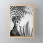 Shadowy Woman - Black and White Photography Mini Art Print Gallery Image 1