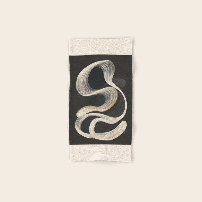 Monochrome Flow - Abstract Line Movement Bath Towel Gallery Image 1