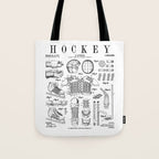 Ice Hockey Player Winter Sport Vintage Patent Print Tote Bag Gallery Image 1
