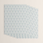 Linocut Palm Leaves . Coastal Blue Wrapping Paper Gallery Image 3
