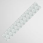 Linocut Palm Leaves . Coastal Blue Table Runner Gallery Image 3