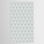 Linocut Palm Leaves . Coastal Blue Tablecloth Gallery Image 2