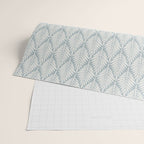 Linocut Palm Leaves . Coastal Blue Wrapping Paper Gallery Image 2