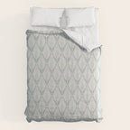 Linocut Palm Leaves . Coastal Blue Comforter Gallery Image 6